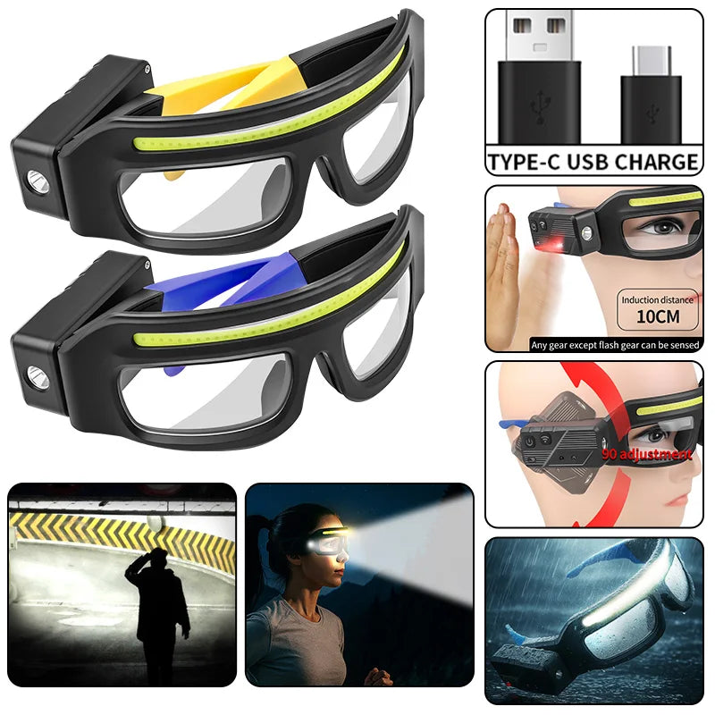 Lunettes-lampe multifonction avec charge Type-C, éclairage tactile compact – photo 4/8