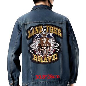 Grand écusson dorsal brodé style biker moto pour blouson - vue 9