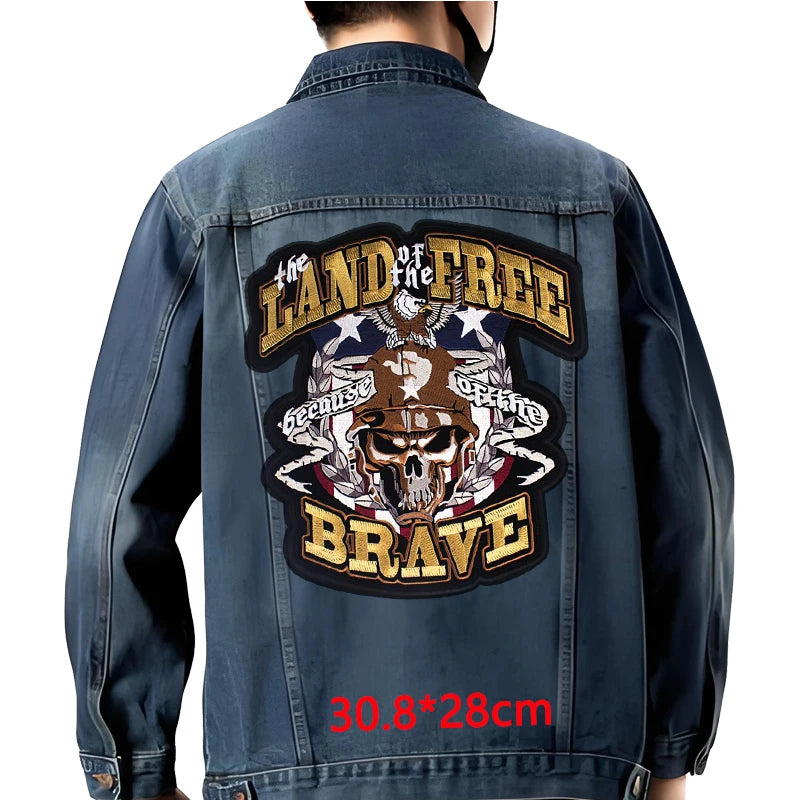 Grand écusson dorsal brodé style biker moto pour blouson - vue 9