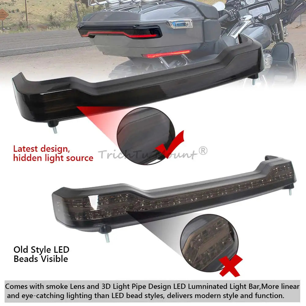 Feu arrière LED fumé monté sur une valise Tour-Pak de Harley-Davidson Touring - vue 3
