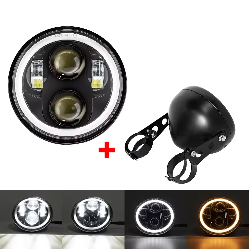 Phare LED 5,75 pouces pour Harley Sportster Iron 883 - vue 7