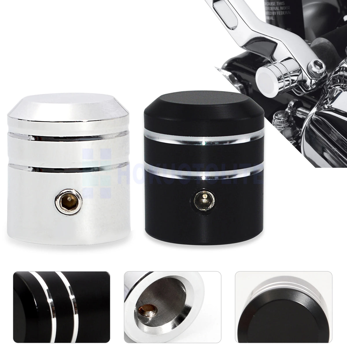Cache d'axe de sélecteur pour Harley Touring Softail - vue 2