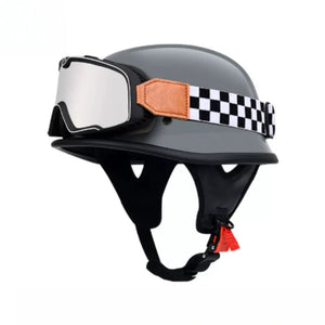 Casque moto demi-jet vintage simili cuir - vue produit - vue 20