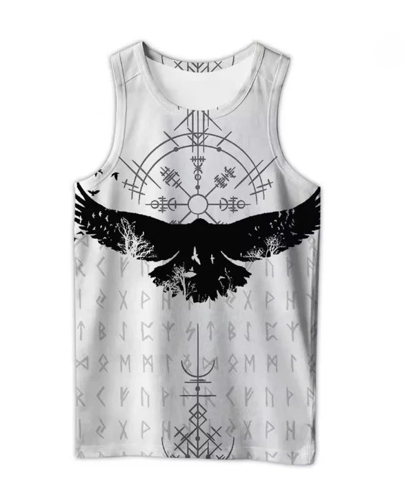 Débardeur homme noir imprimé motif viking - vue 8