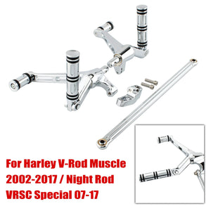 Kit complet commandes avancées, repose-pieds, leviers et biellettes pour Harley-Davidson Night Rod VRSC Special 2007-2017, V-Rod Muscle 2002-2017 – photo 2/12
