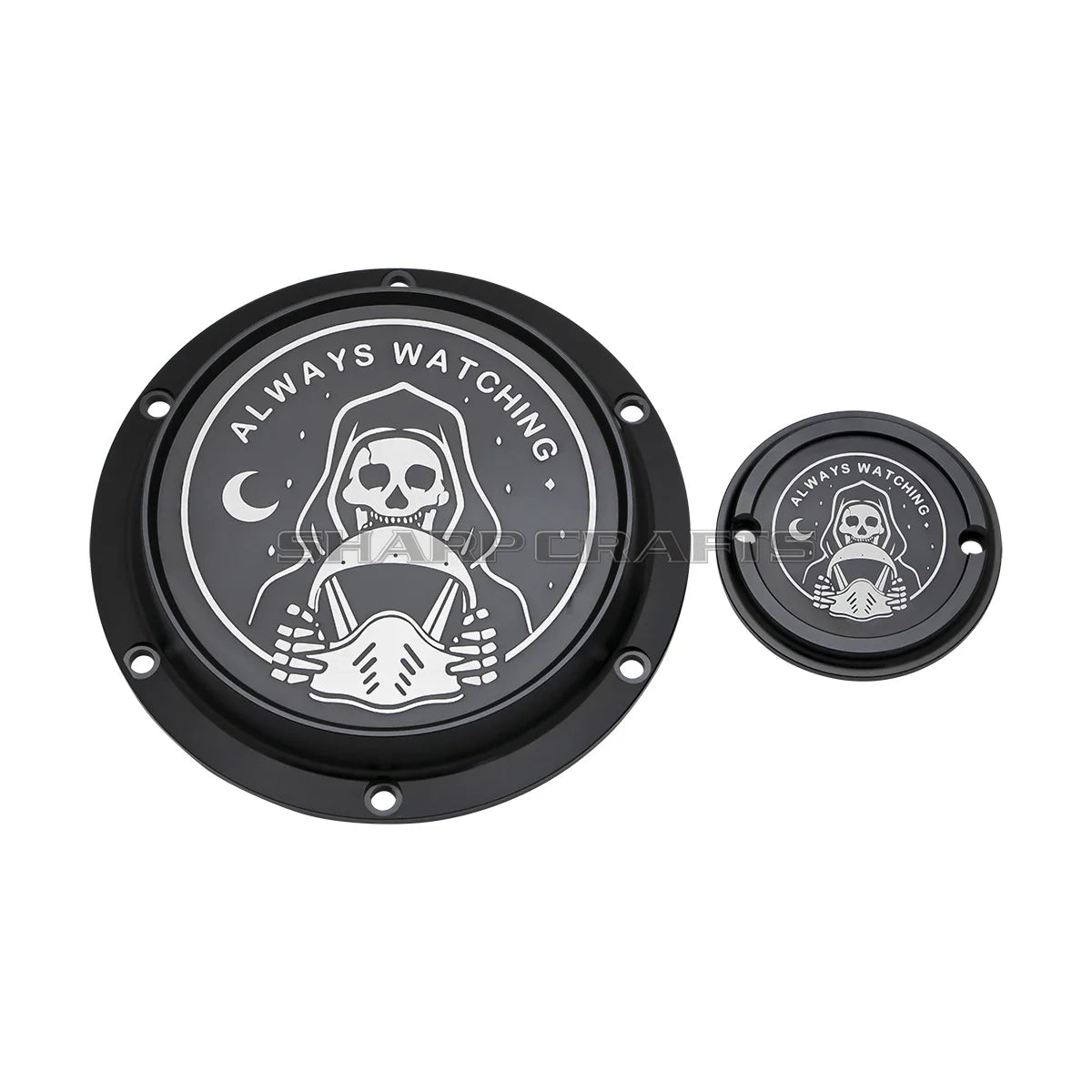 Derby cover et cache d'allumage gravés pour Harley Sportster - vue 8