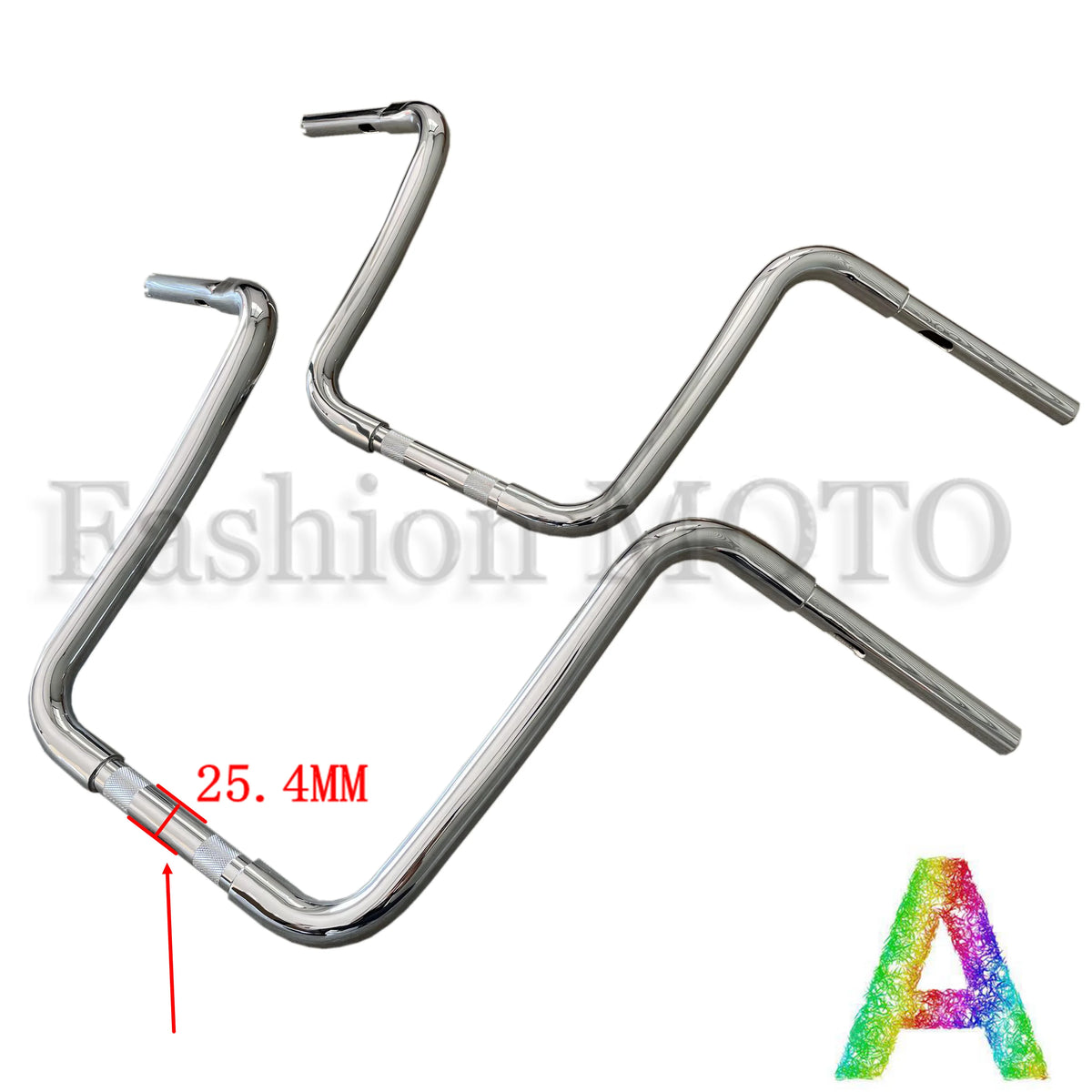 Guidon ape hanger 14 à 18 pouces pour Harley Softail, Dyna, Sportster et Road King - vue 2