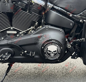 Derby cover noir gravé pour Harley Touring Softail Dyna - vue 3