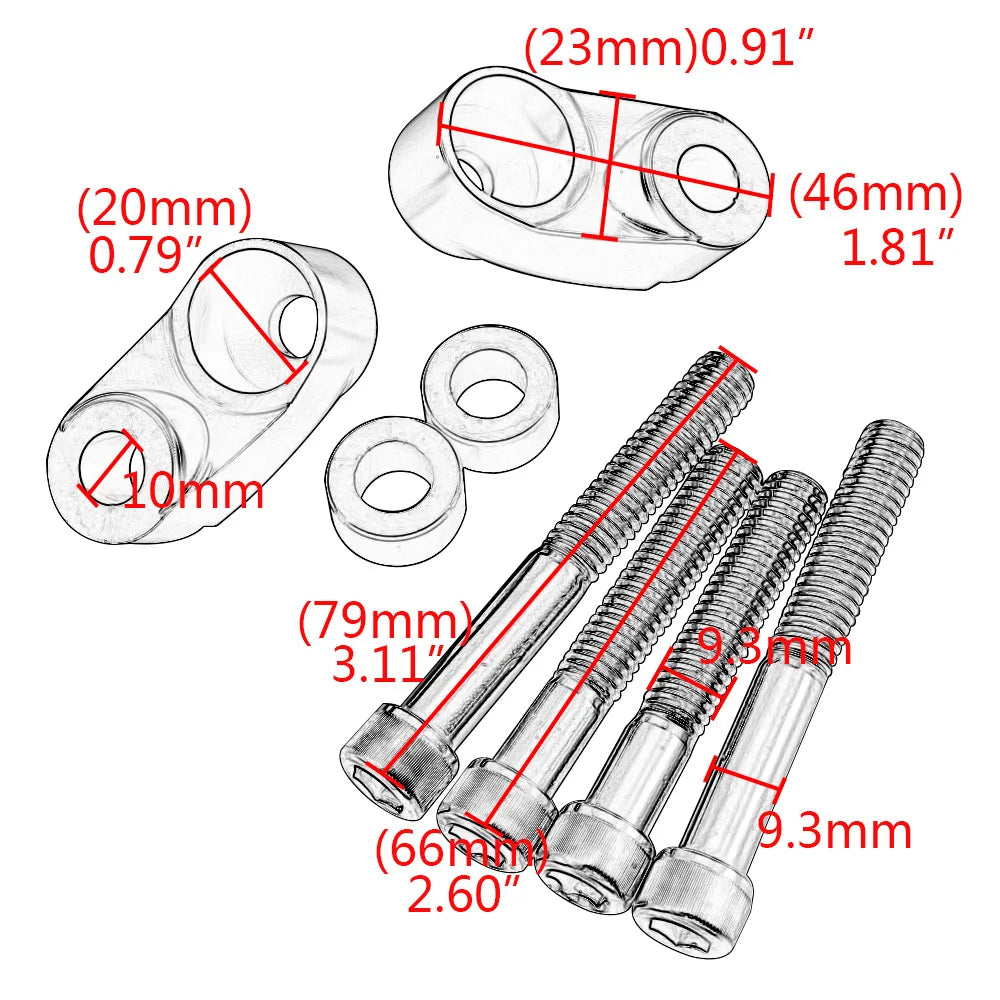Kit de déport de clignotants pour Harley Dyna Sportster - vue 6
