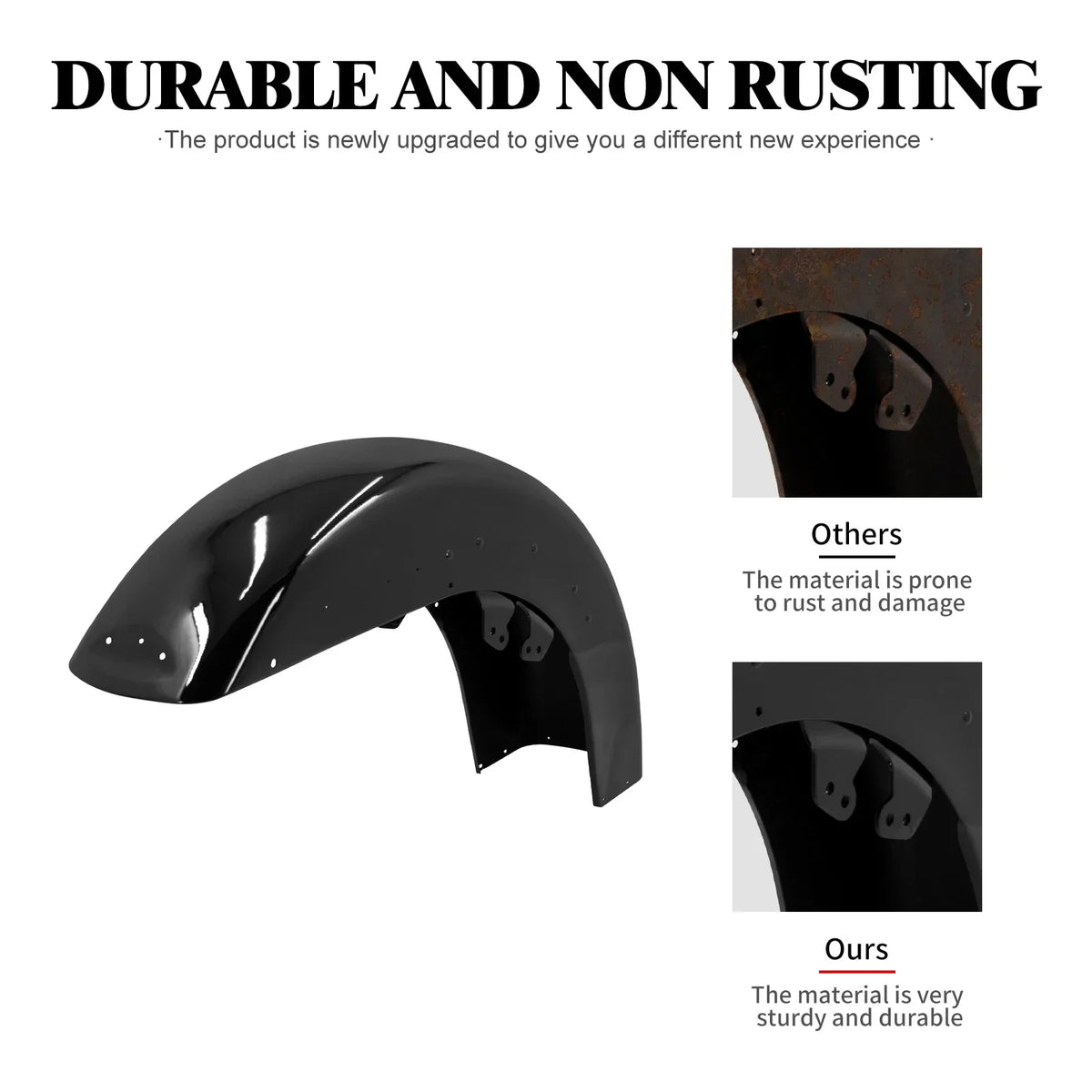 Garde-boue avant noir brillant 17 pouces pour Harley-Davidson Touring - vue 4