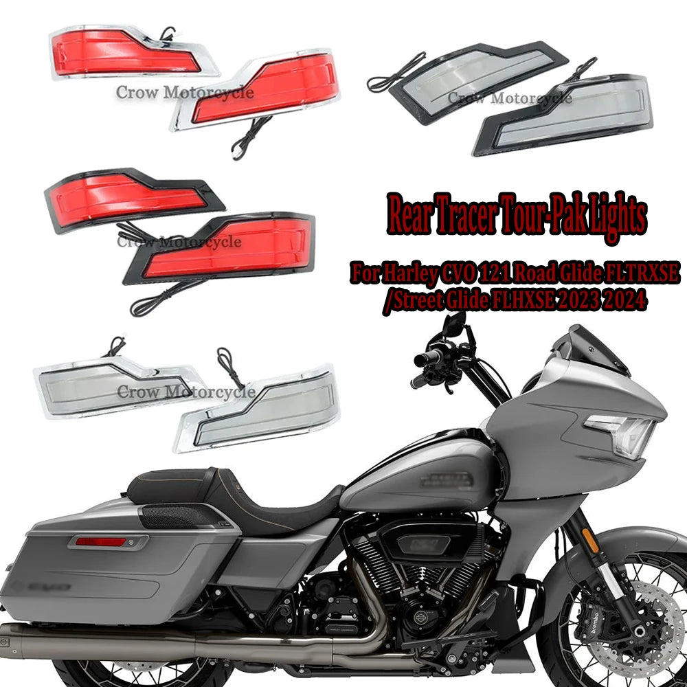 Feux LED de Top Case (Tour-Pak) Chrome, Lentille Rouge - Harley-Davidson Touring 2014-2022 & CVO 2023-2024 – photo 1/10