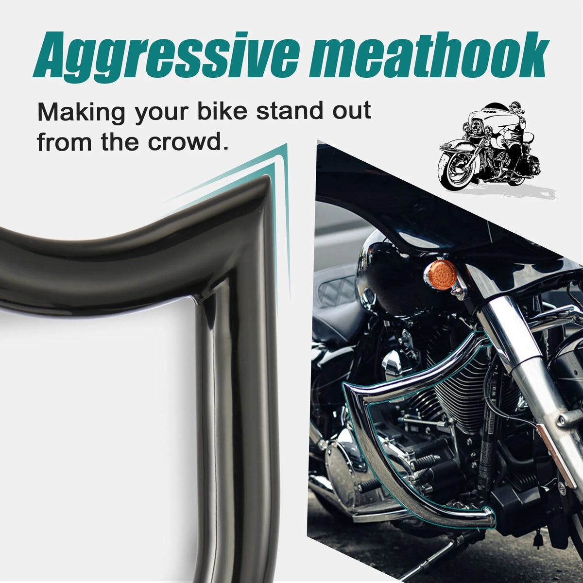 Barre de Protection Moteur "Meathook" (Crash Bar) - Harley-Davidson Touring 1997-2008 – photo 6/8