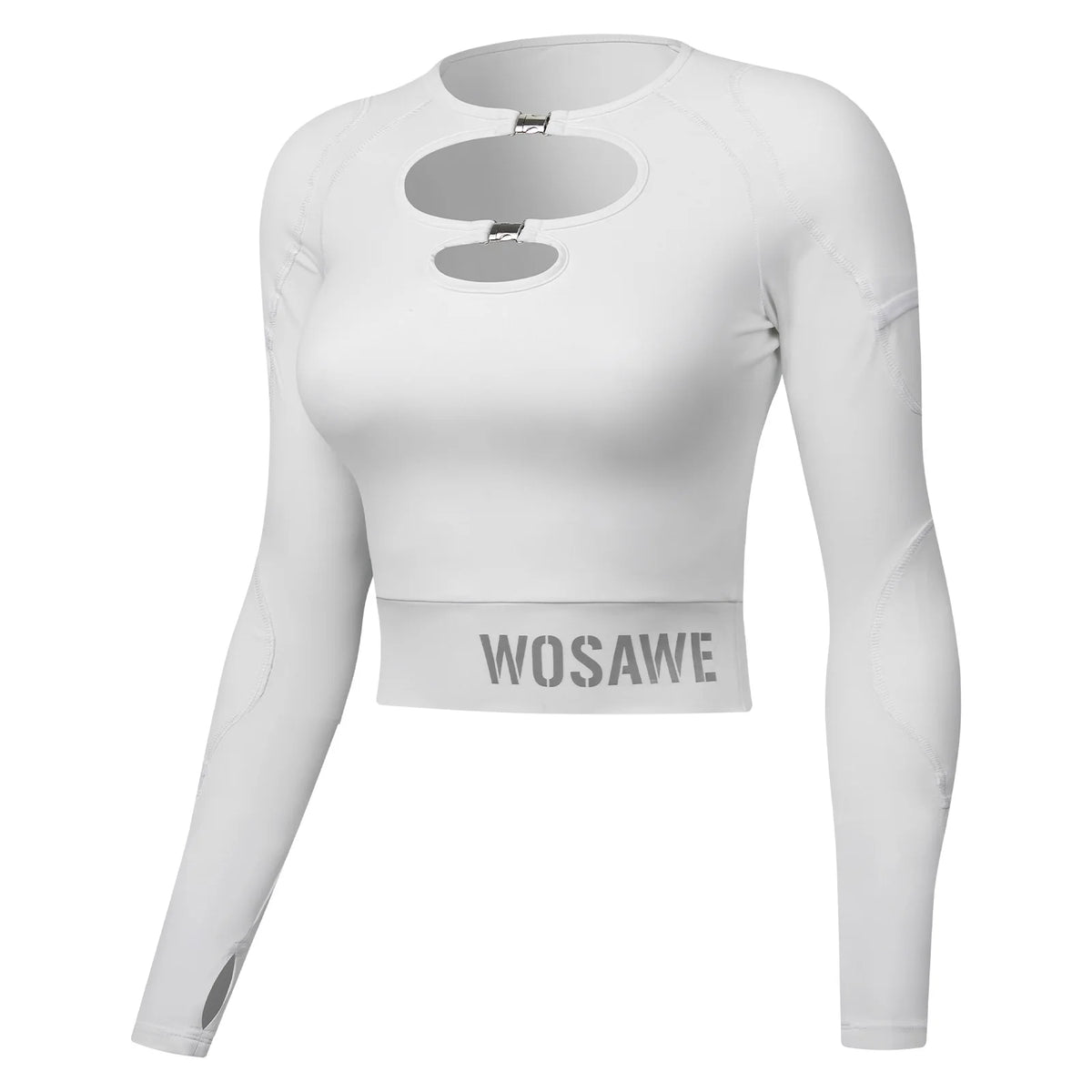 Veste moto crop top femme WOSAWE avec boucles métalliques - vue 7