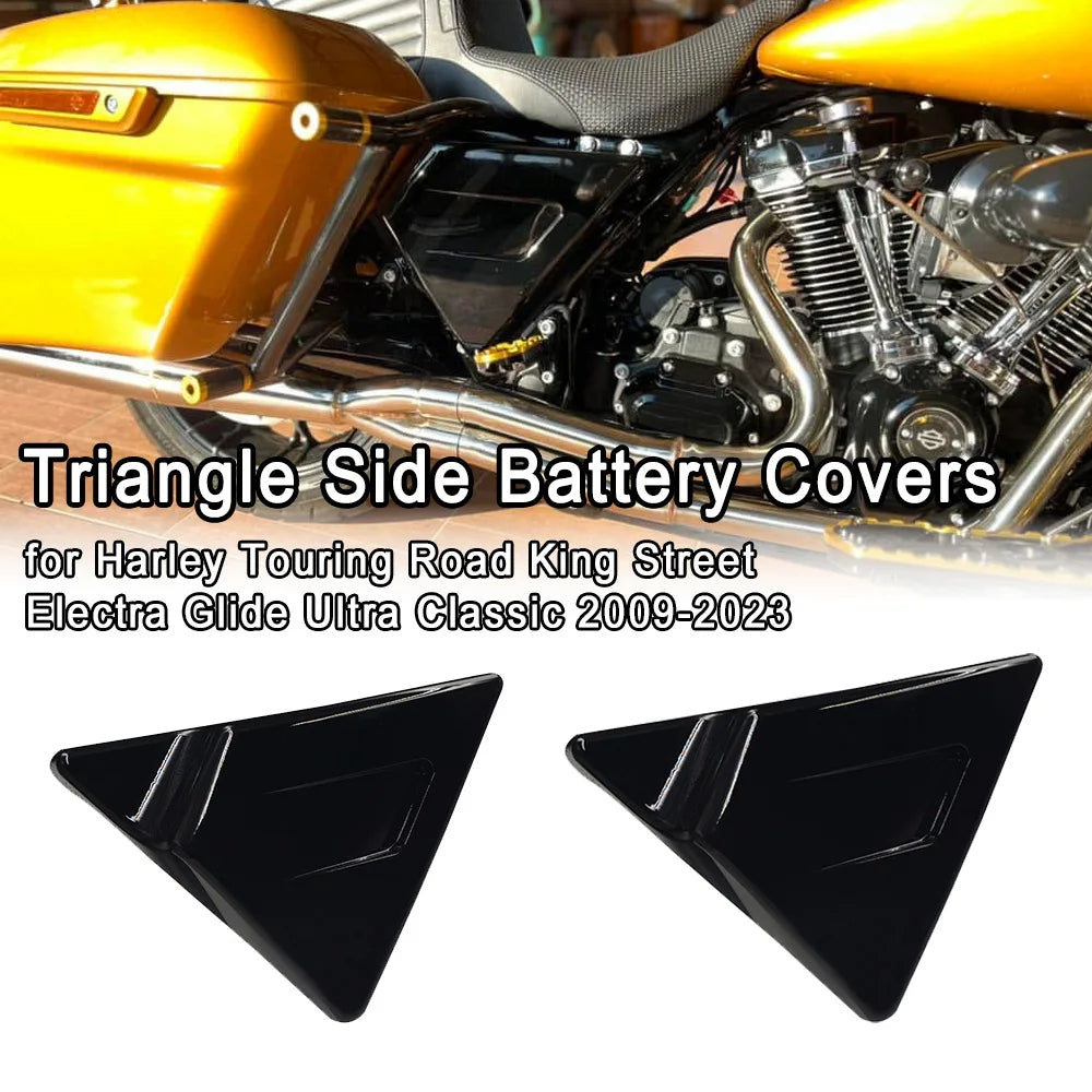 Caches triangulaires de batterie pour Harley Touring - vue 1