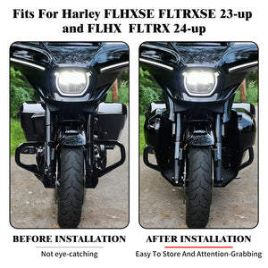 Kit carénages inférieurs noir brillant pour Harley-Davidson Touring CVO - vue 3