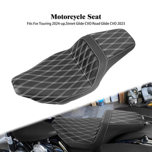 Selle biplace en cuir noir pour Harley-Davidson Touring - vue 11