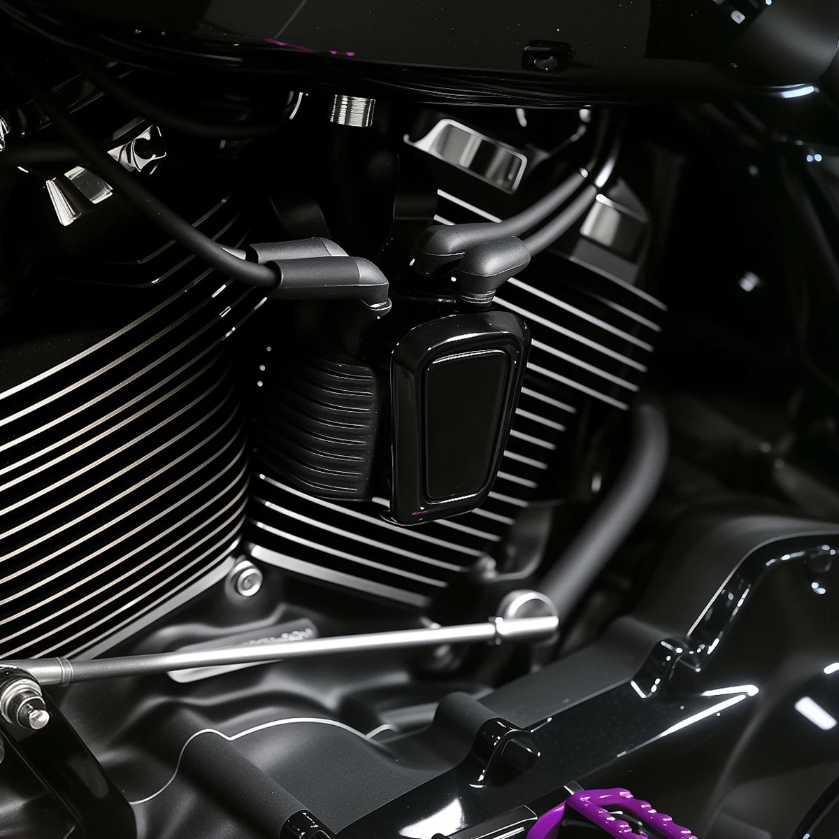 Cache chromé de bobine d'allumage pour Harley Softail - vue 2