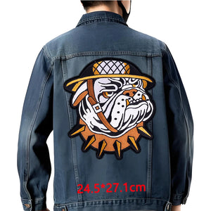 Grand écusson dorsal brodé style biker moto pour blouson - vue 46