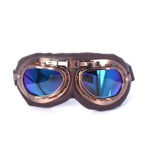 Lunettes de moto vintage style pilote cuivré et steampunk - vue 7