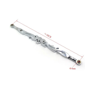 Tringlerie de sélecteur chromée motif tête de mort - Harley Softail, Dyna Wide Glide, Touring – photo 4/8