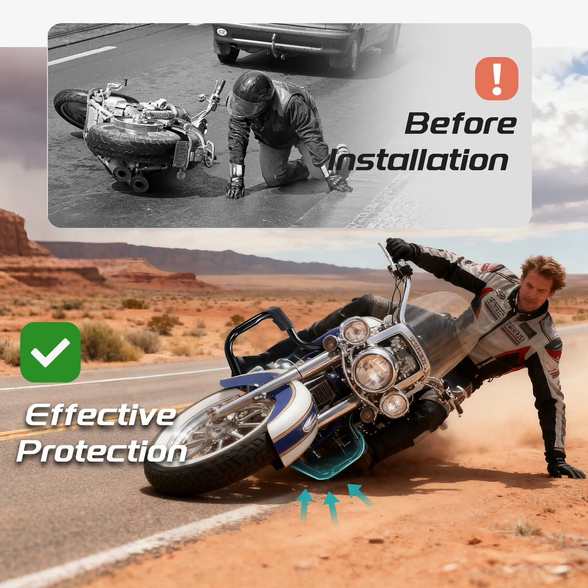 Barre de Protection Moteur 1.25" (Mustache Crash Bar) - Harley-Davidson Softail FL Heritage Classic, Fat Boy & Deluxe 2000-2017 – photo 6/6