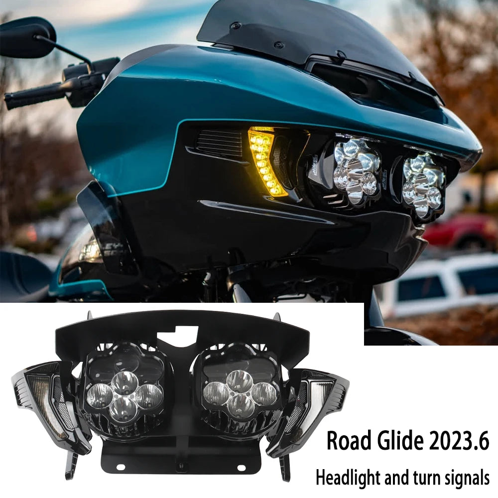 Kit de phares LED noirs pour Harley Road Glide - vue 1