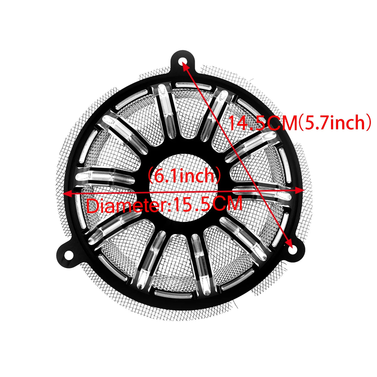 Grilles de haut-parleurs avant 6'' en aluminium (lot de 2) - Harley Touring Electra Glide, Street Glide, Tri Glide 2014-2023 – photo 6/12
