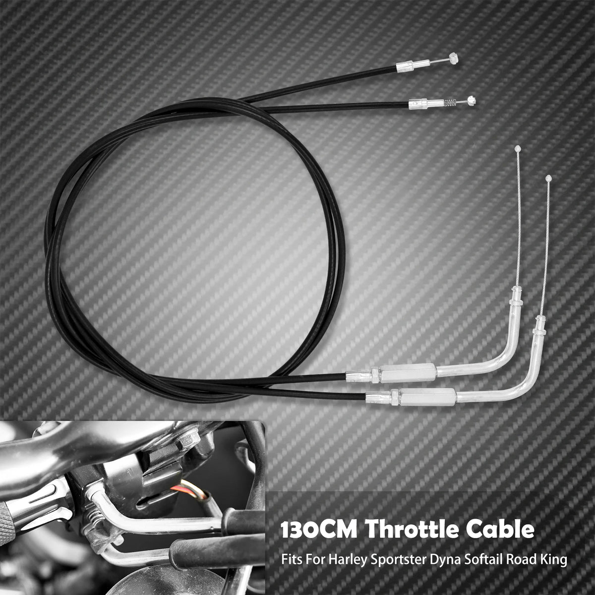 Câble d'Accélérateur/d'Embrayage en Acier (Plusieurs Longueurs) - Harley-Davidson Sportster, Touring, Dyna & Softail – photo 9/12