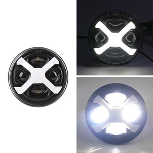 Phare LED style X 5,75 pouces avec feu de jour ambre pour moto rétro Harley Sportster et Scout - vue 14