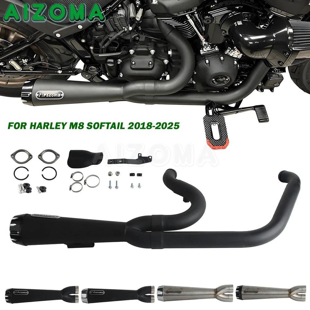 Système d'échappement complet 2-en-1 pour Harley-Davidson Softail Low Rider, FXLRST, FXLR/FXLRS et FXST 2018-2025 – photo 1/10