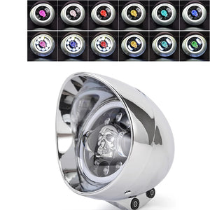 Phare LED rond noir 5,75 pouces pour moto custom et Harley-Davidson - vue 9
