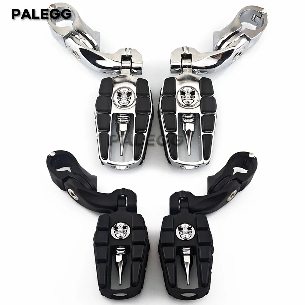 Repose-pieds highway courts et réglables 1.25 pouce pour Harley-Davidson Touring, Road King, Road Glide, Electra Glide, Street Glide, Sportster, Softail – photo 1/7