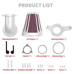 Kit filtre à air CNC rouge et chromé pour moteur Harley-Davidson M8 - vue 4