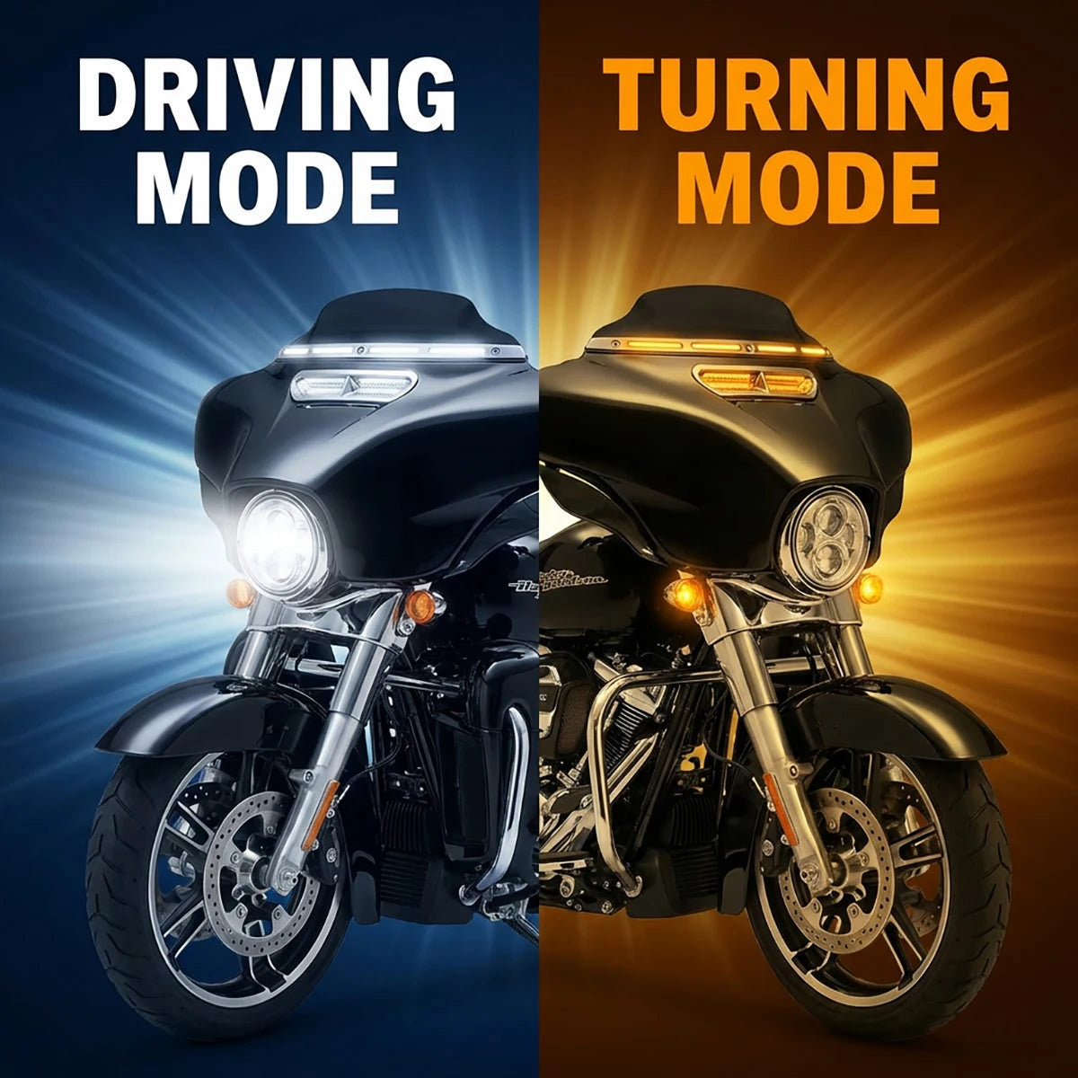 Garniture LED de contour de pare-brise avec feux de jour pour Harley Touring - vue 3