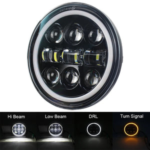 Phare LED rond noir 5,75 pouces avec feu de jour pour Harley-Davidson Dyna - vue 15