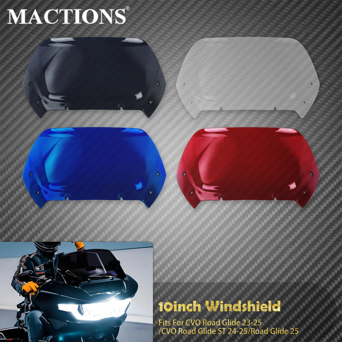 Pare-Brise 10 pouces - Harley-Davidson CVO Road Glide FLTRXSE 2023 et FLTRX 2024-2025 – photo 1/10
