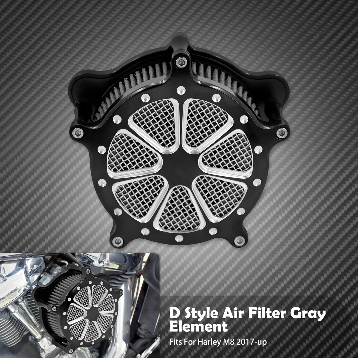 Filtre à Air CNC Aluminium (Turbine Air Cleaner) - Harley-Davidson Sportster, Dyna, Softail & Touring – photo 10/10