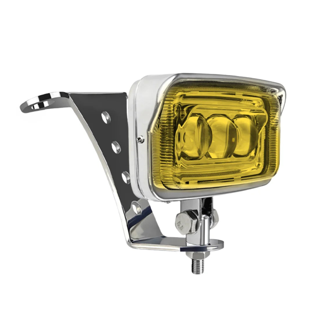 Phare LED rectangulaire chromé pour moto custom - vue 10