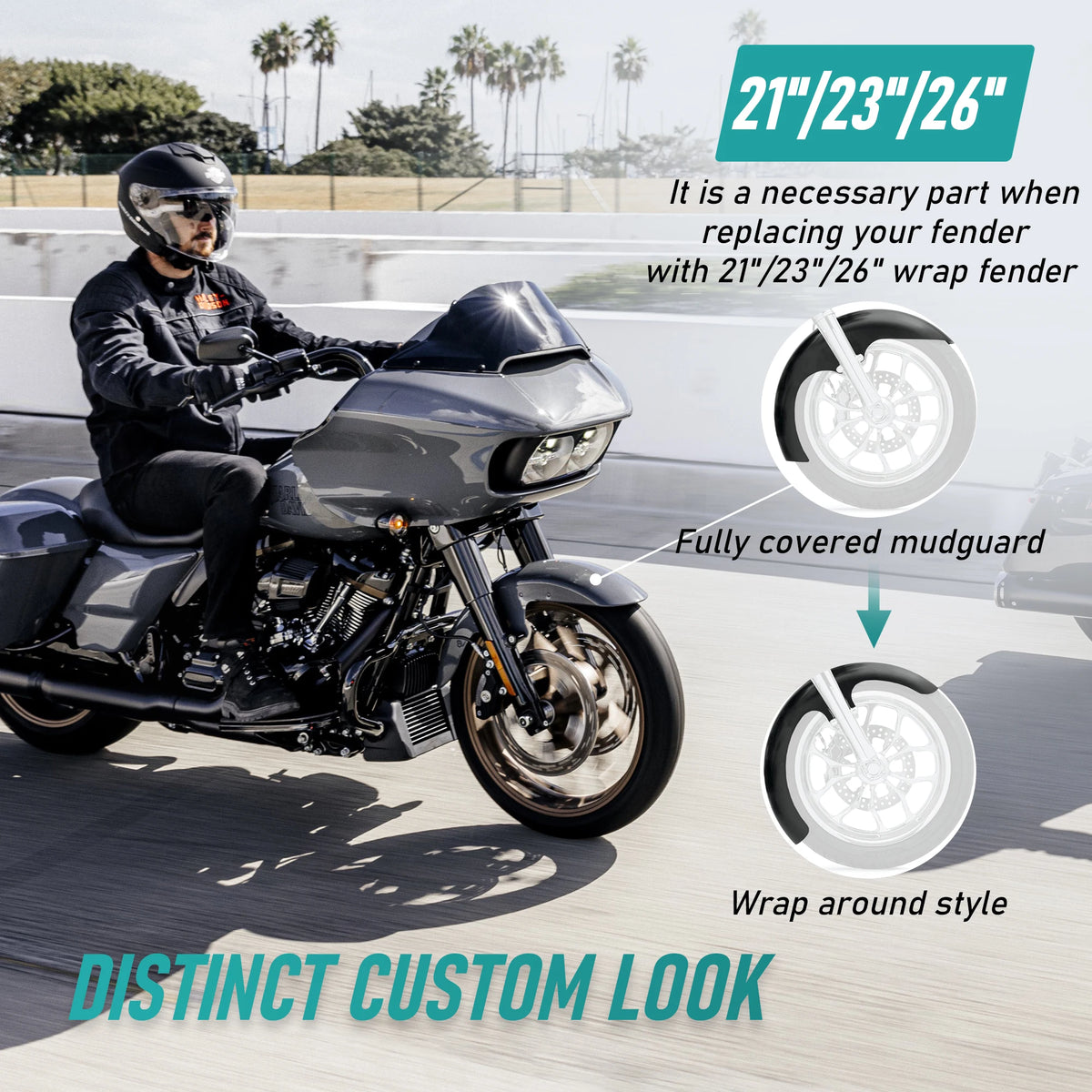 Support d'écartement pour garde-boue avant enveloppant 21/23/26 pouces - Harley-Davidson Touring 1997-2013 – photo 6/7