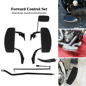 Kit commandes avancées, repose-pieds, biellettes et leviers avec plancher en métal et caoutchouc pour Harley-Davidson Dyna Street Bob, Low Rider, Wide Glide FXDC 2006-2017 – photo 1/6