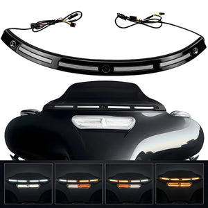 Garniture LED de contour de pare-brise avec feux de jour pour Harley Touring - vue 1