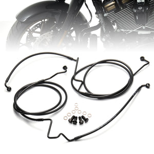 Kit Double Durite de Frein Avant Inférieure Tressée - Harley-Davidson Touring ABS 2014 et plus récent – photo 1/7