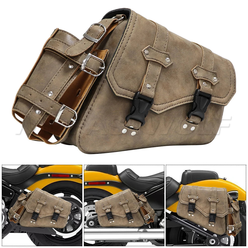 Sacoche de bras oscillant noire côté gauche fixée sur une Harley-Davidson Softail - vue 5