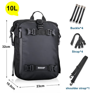 Sac de selle arrière noir Rhinowalk pour moto - vue 7