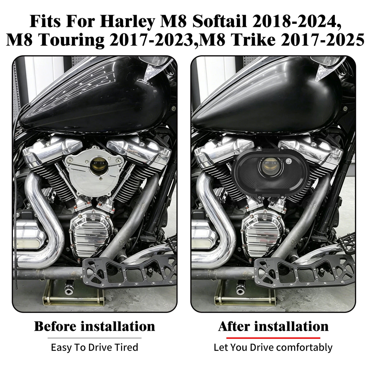 Filtre à air avec anneaux décoratifs interchangeables pour Harley-Davidson - vue 2