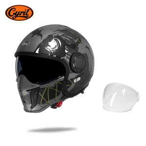 Casque moto modulable rétro, mentonnière relevée - vue 19