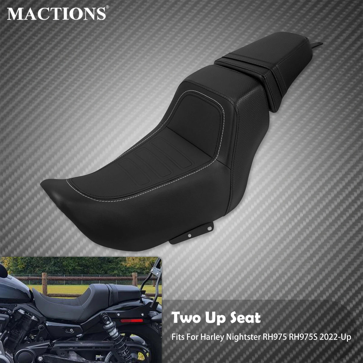 Selle Biplace (Two-Up) Conducteur/Passager - Harley-Davidson Nightster RH975 2022-2024 & Nightster Special RH975S 2023-2024 – photo 1/8