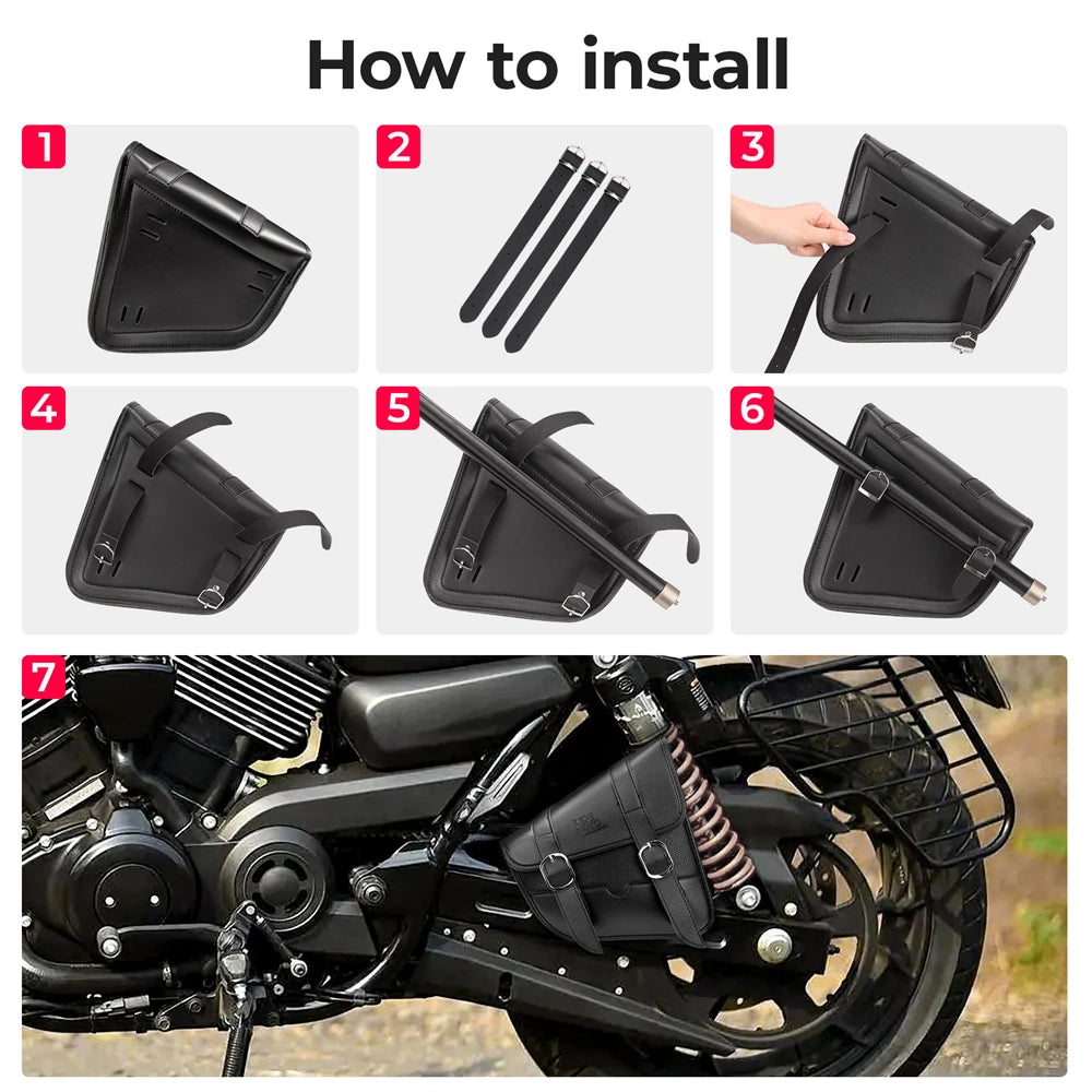 Sacoche de bras oscillant noire pour Harley Sportster Iron 883 - vue 5