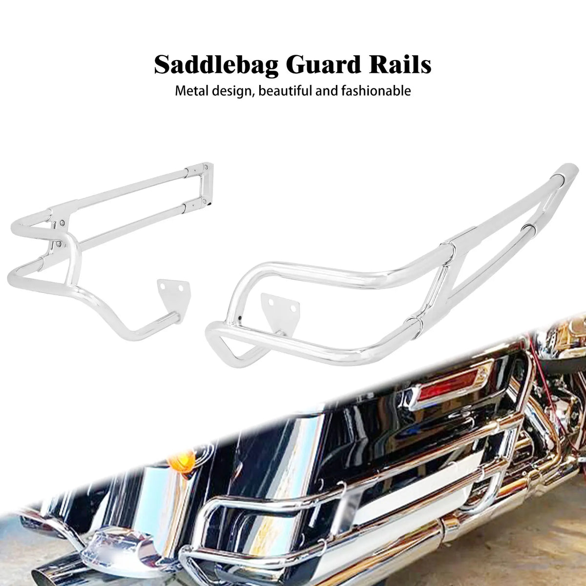 Arceaux de Protection de Sacoches Chromés (Guard Rails) - Harley-Davidson Touring 2014 et + – photo 7/8