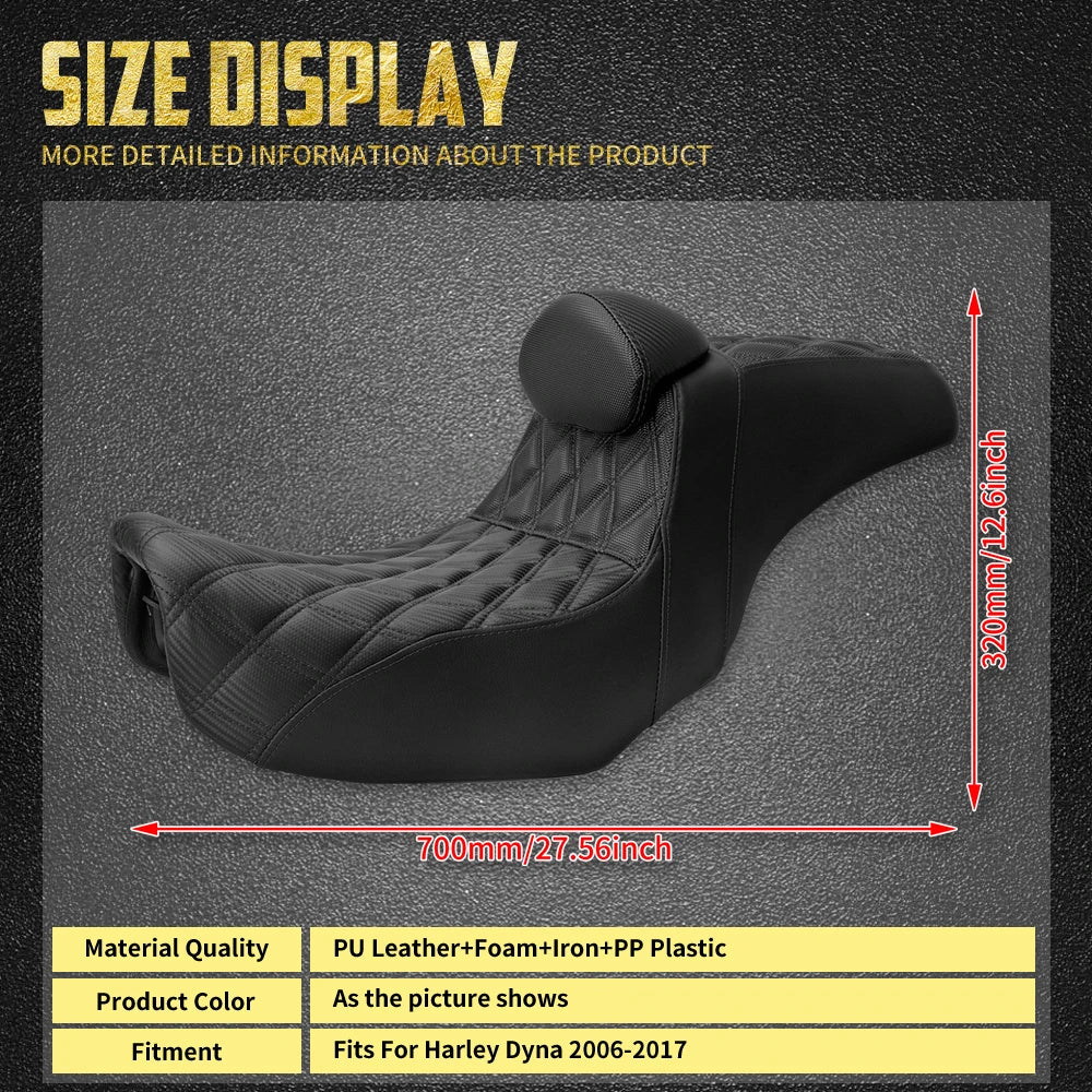 Selle Biplace avec Dossier - Harley-Davidson Dyna 2006-2017 – photo 5/6